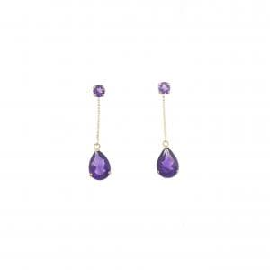 K18YG アメジスト ピアス 1.80CT