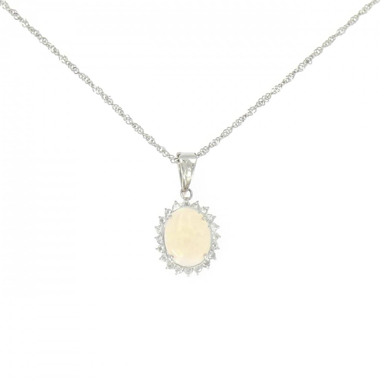 PT900/PT850 オパール ネックレス 0.95CT