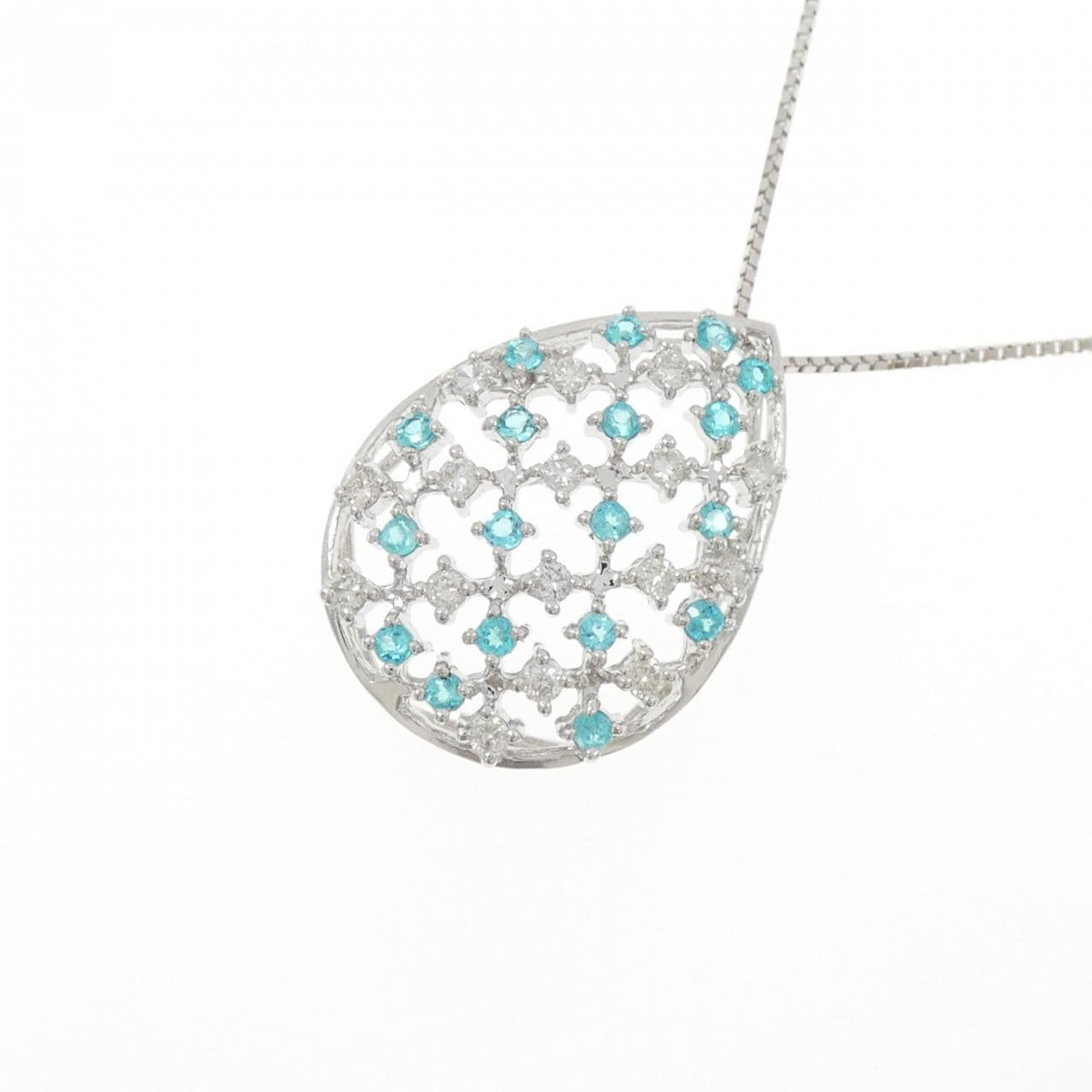 K18WG パライバトルマリン ネックレス 0.43CT