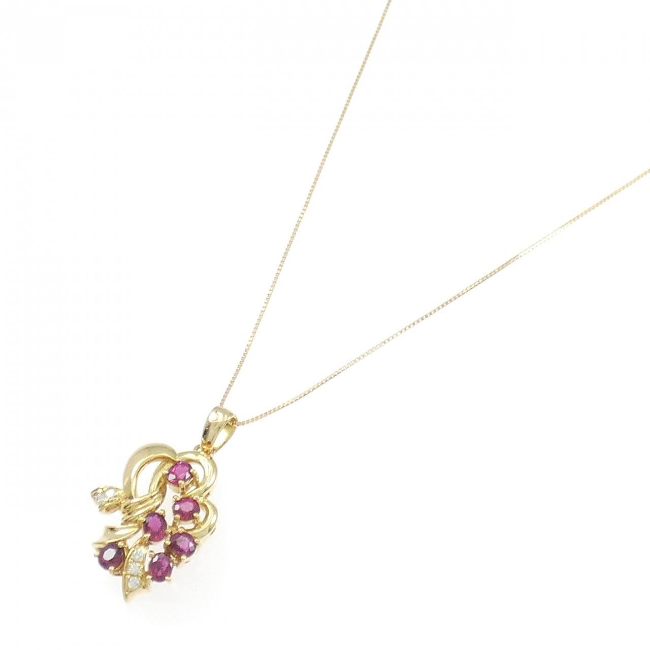 K18YG ルビー ネックレス 1.17CT