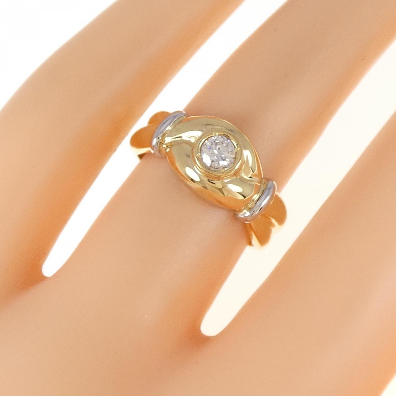 K18YG/PT900 ダイヤモンド リング 0.17CT