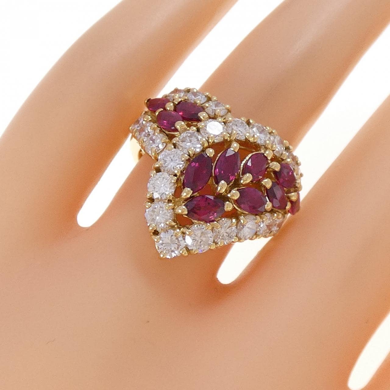 K18YG ルビー リング 2.32CT