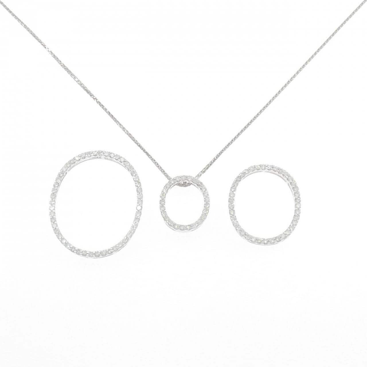 750WG/PT900 ダイヤモンド ネックレス 1.87CT