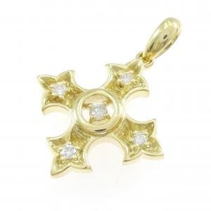 K18YG クロス ダイヤモンド ペンダント 0.32CT
