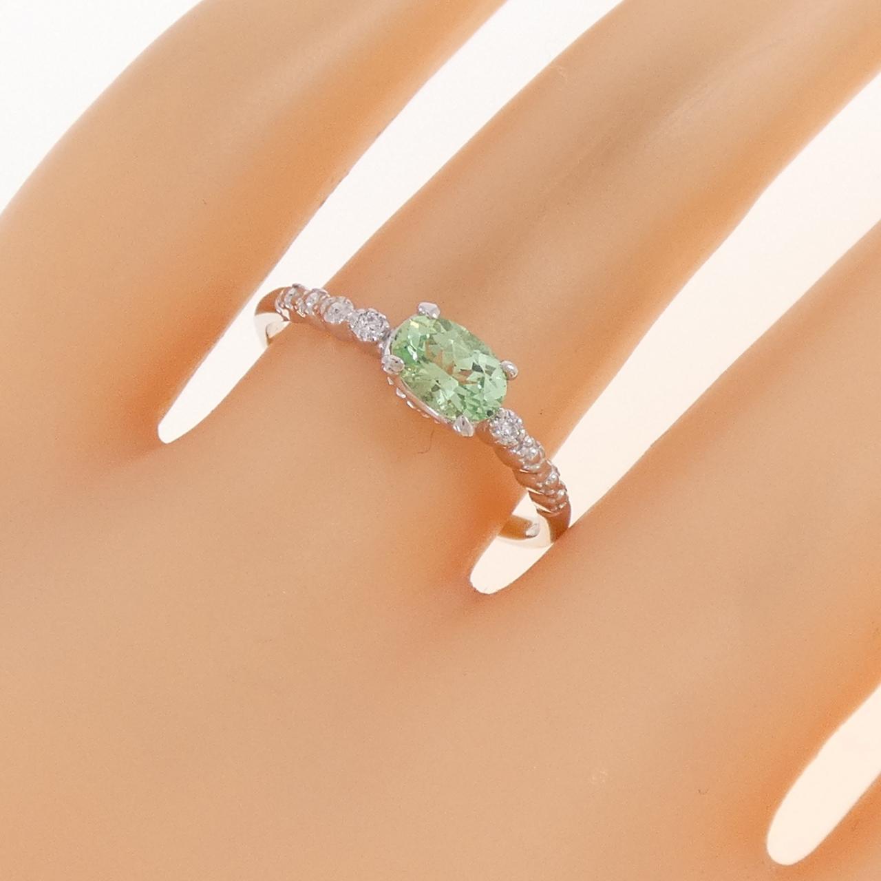 K18WG グリーンガーネット リング 0.60CT