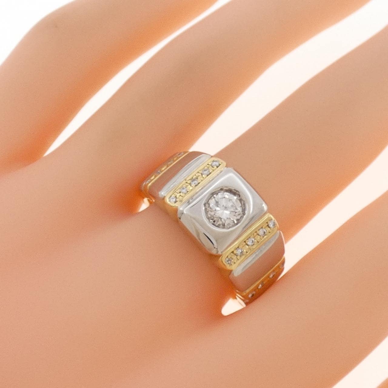 K18YG/PT900 ダイヤモンド リング 0.518CT