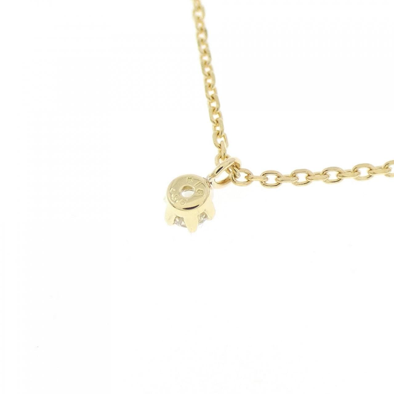 K18YG Solitaire Diamond Necklace 0.05CT