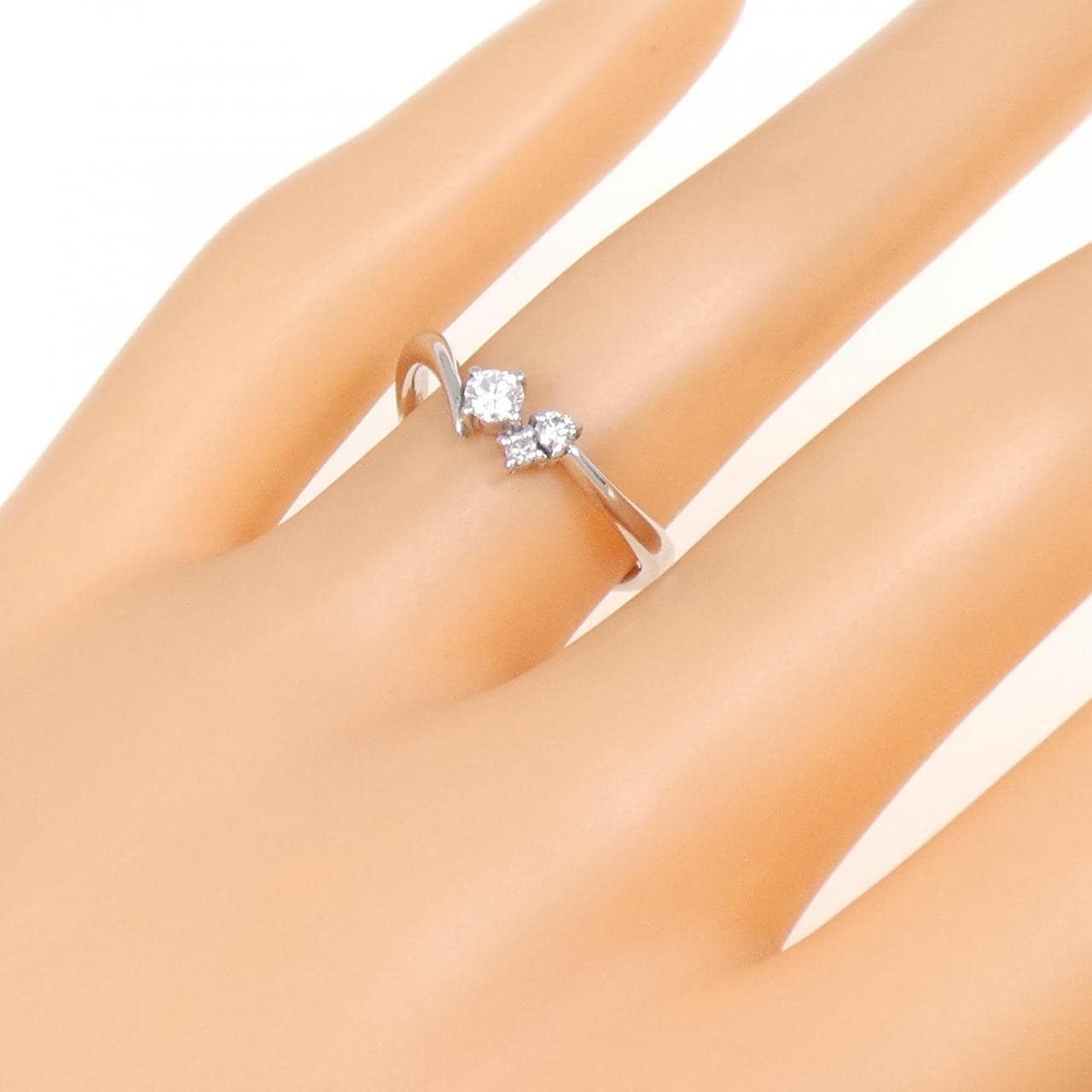 K18WG ダイヤモンド リング 0.15CT