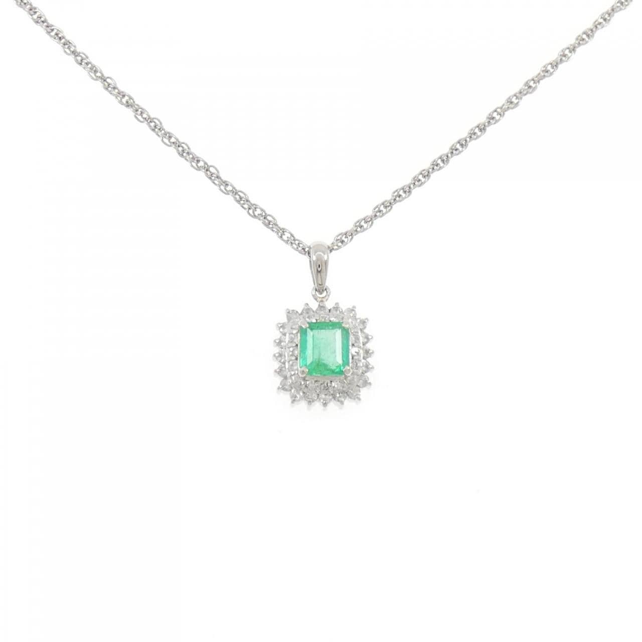 PT900/PT850 エメラルド ネックレス 0.64CT