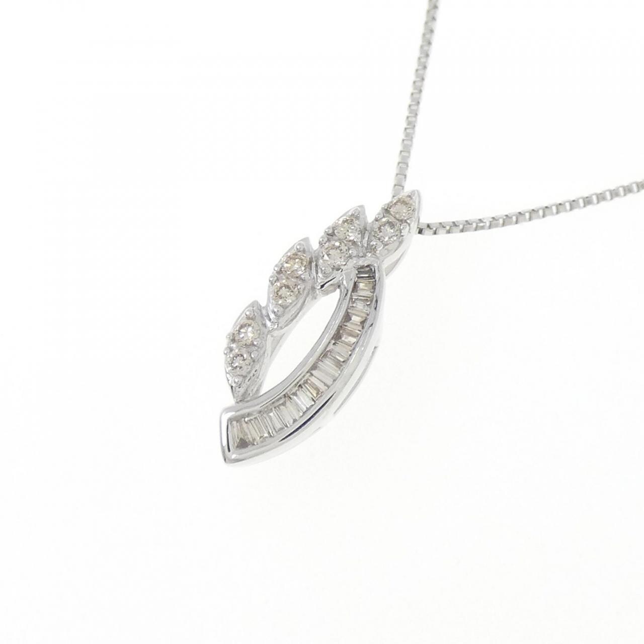 K18WG ダイヤモンド ネックレス 0.13CT