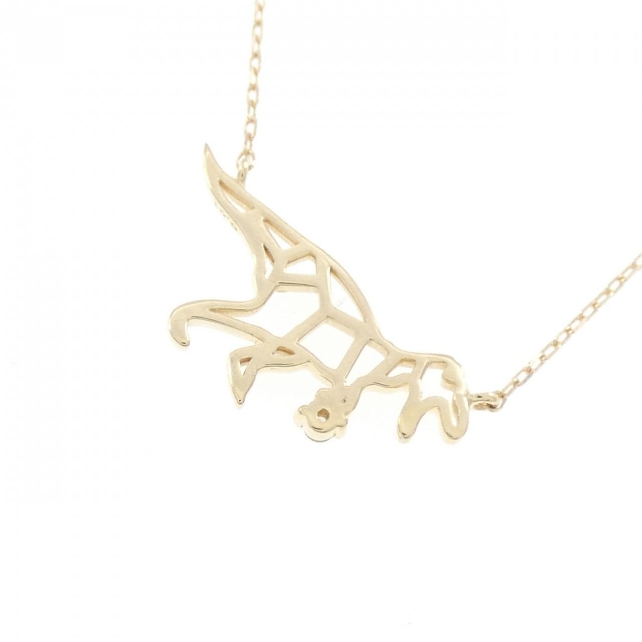 K10YG ダイナソー ダイヤモンド ネックレス 0.01CT