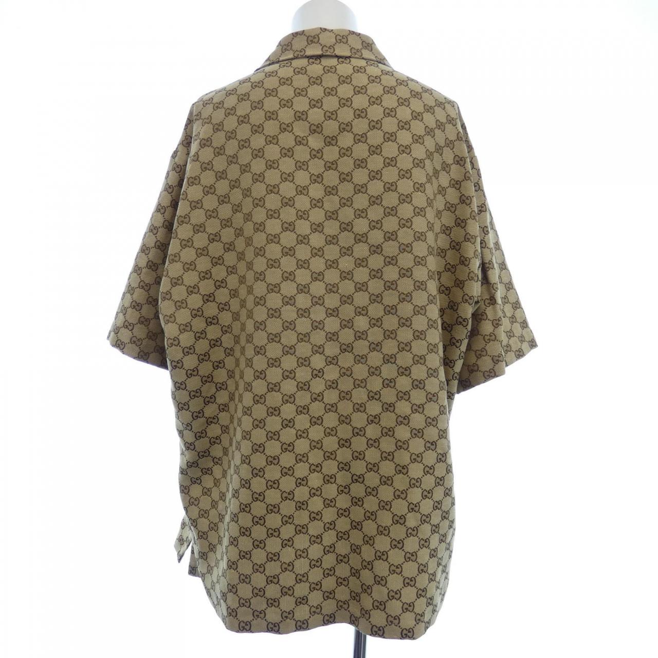 グッチ GUCCI GGリネン ブレンド キャンバス シャツ 742707 ZAM7G S／Sシャツ