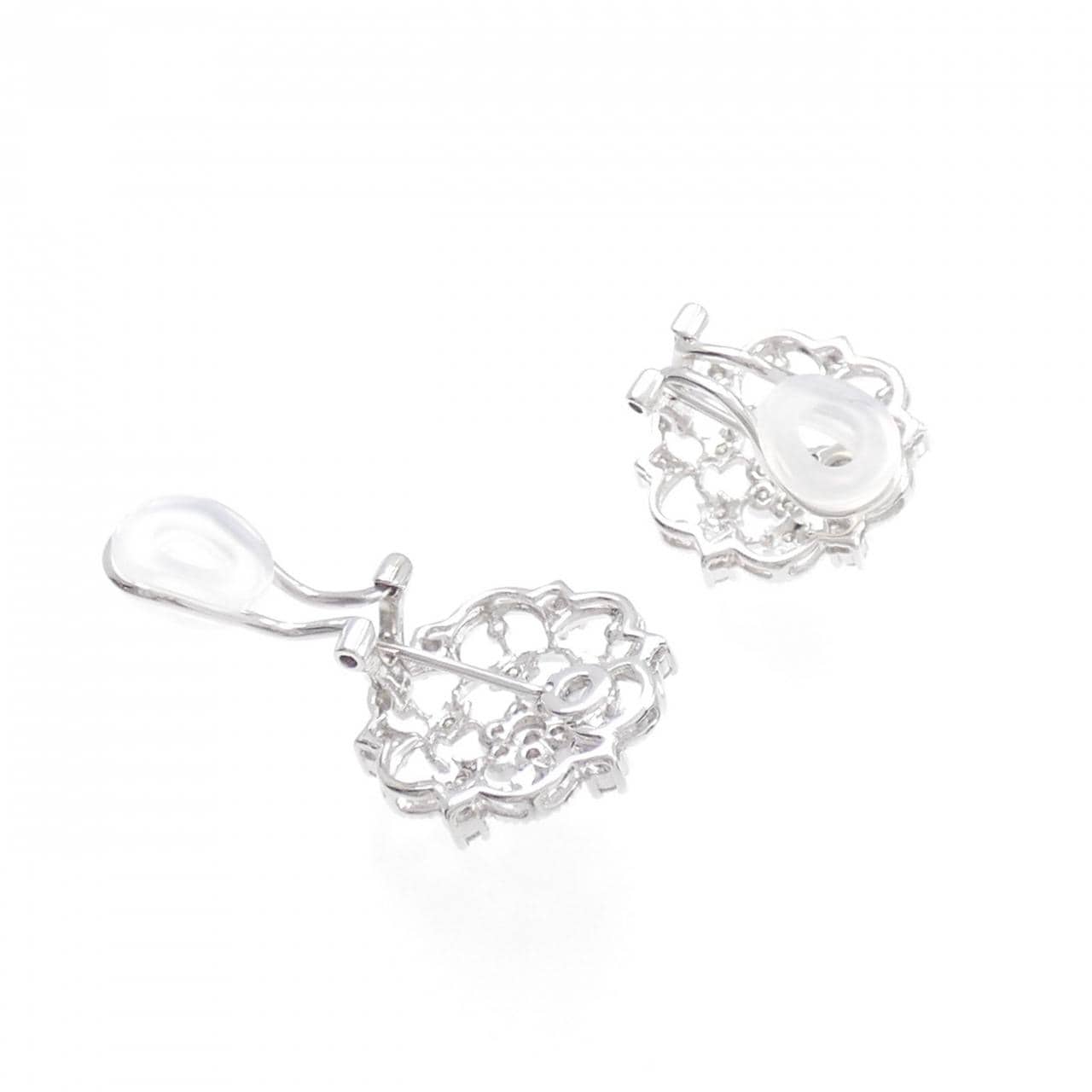K18WG フラワー ダイヤモンド ピアス/イヤリング 0.55CT