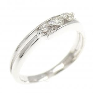 K18WG スリーストーン ダイヤモンド リング 0.20CT