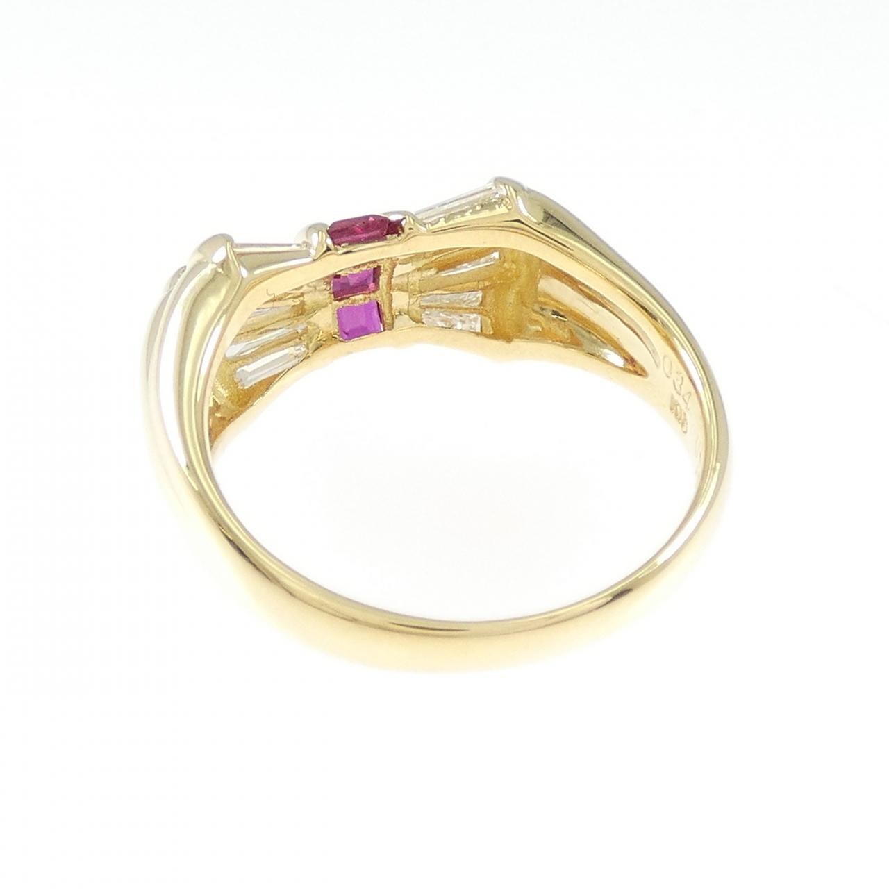 K18YG紅寶石戒指0.34CT