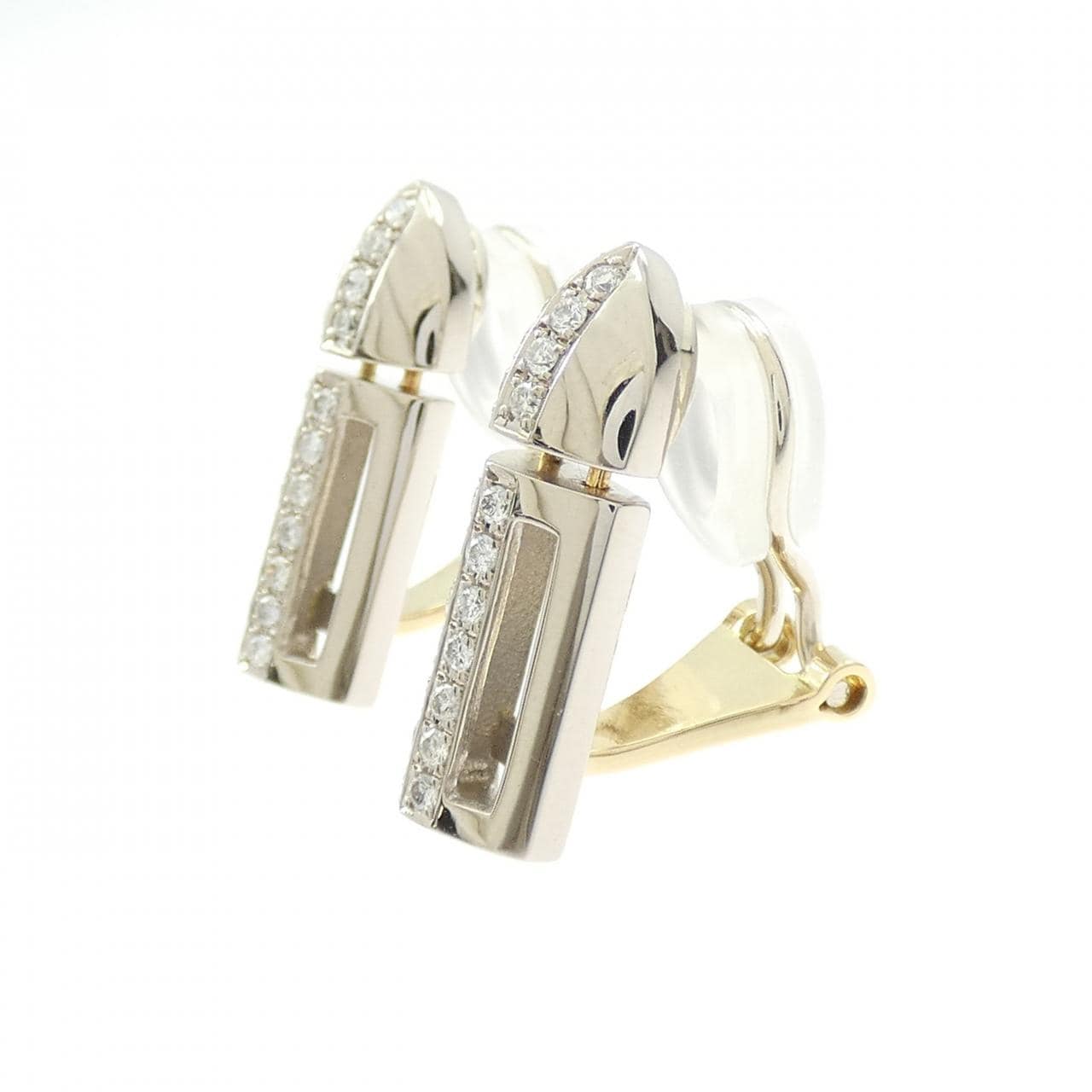 K18YG/K18WG ダイヤモンド イヤリング 0.39CT