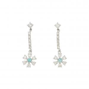 【新品】PT900 フラワー トルマリン ピアス 0.08CT