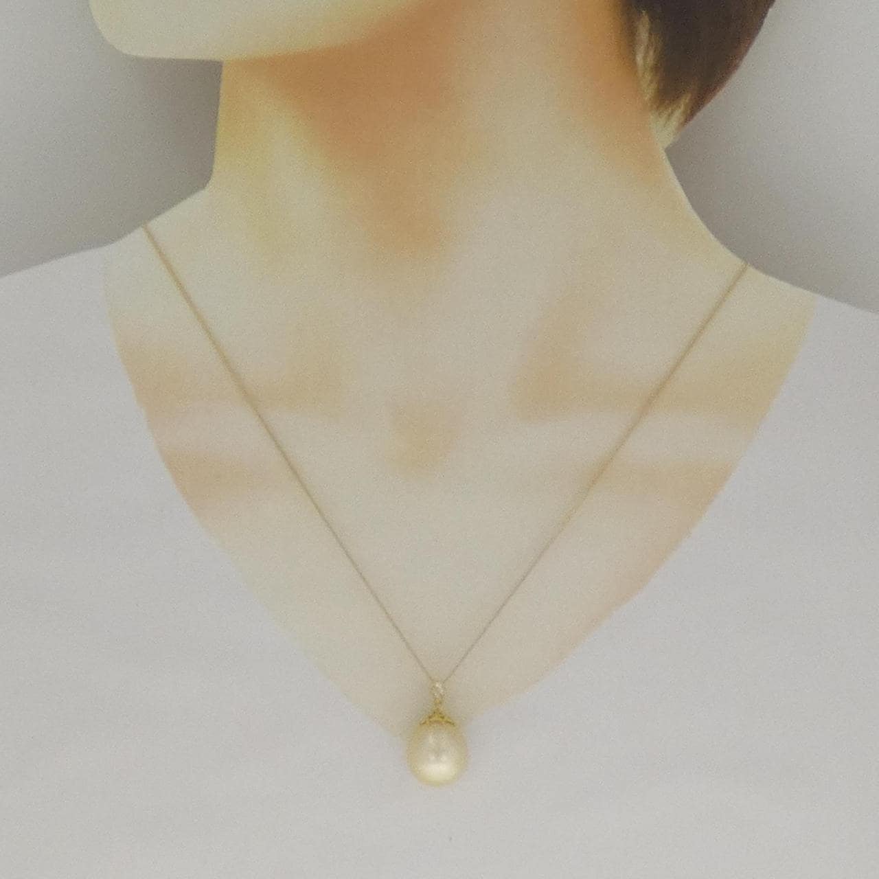 K18YG 白蝶パール ネックレス 13.8mm