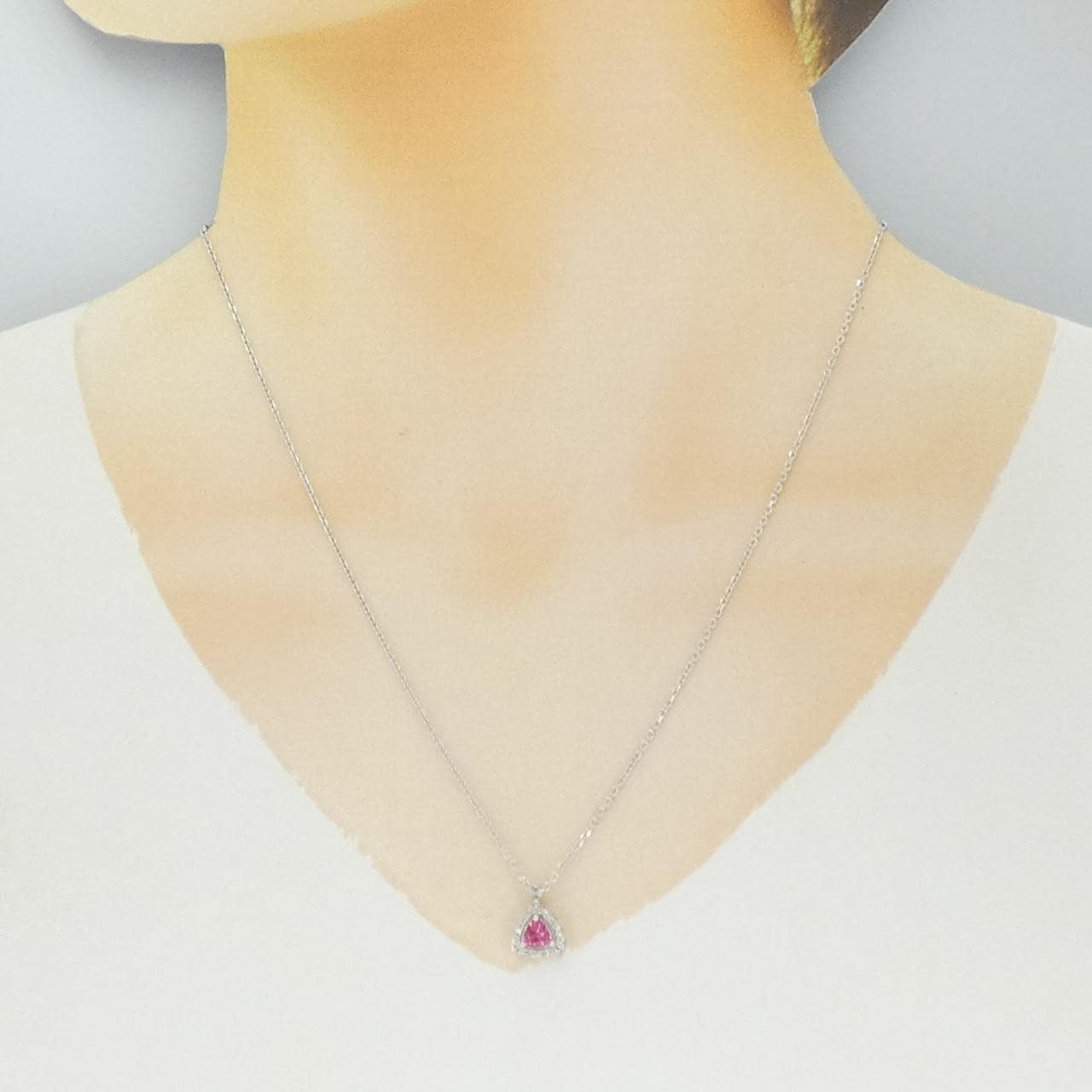 K18WG スピネル ネックレス 0.37CT