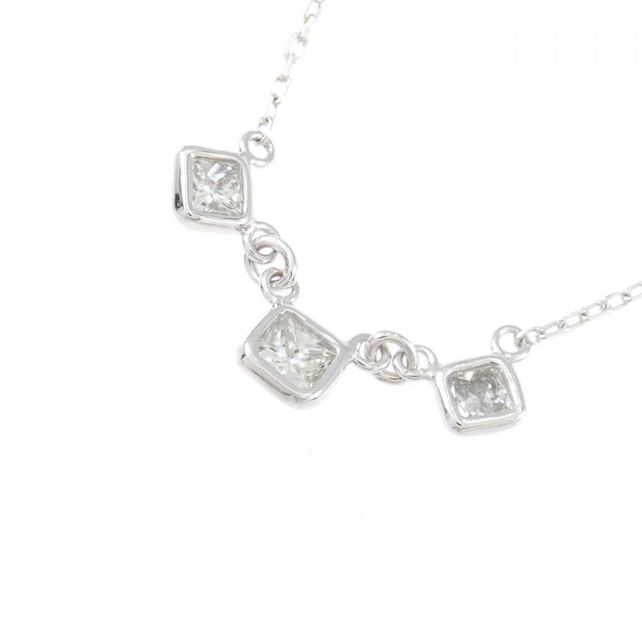 K18WG ダイヤモンド ネックレス 0.375CT