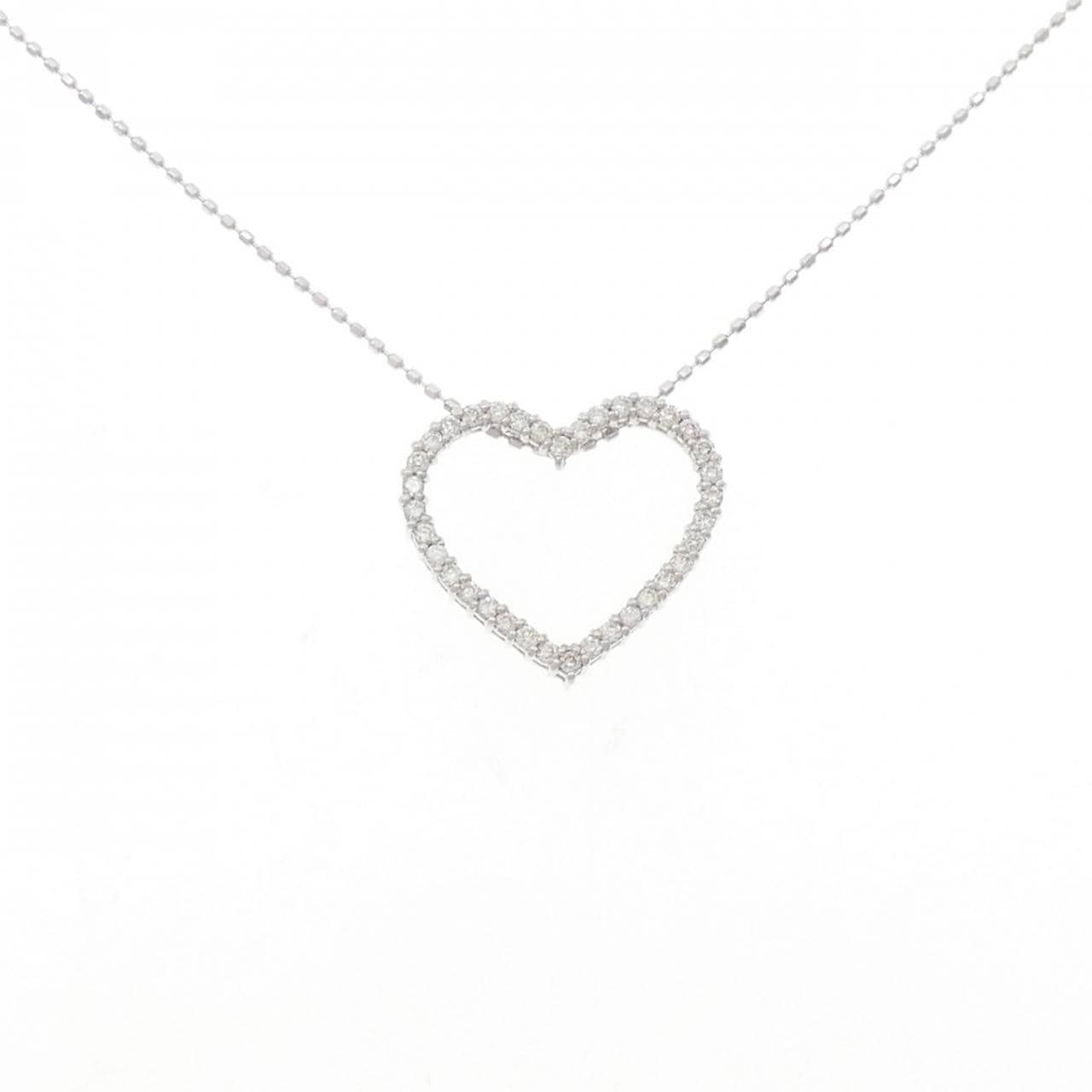 K18WG ハート ダイヤモンド ネックレス 0.30CT
