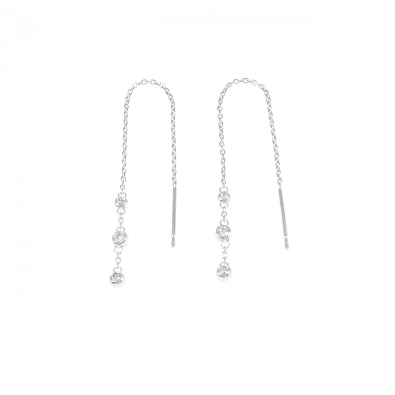 K18WG/K14WG ダイヤモンド ピアス 0.12CT