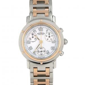 エルメス クリッパ-ナクレクロノグラフ PGコンビ CL1.321 SSxGP クォーツ