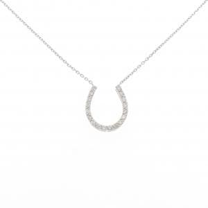 K18WG ホースシュー ダイヤモンド ネックレス 0.14CT