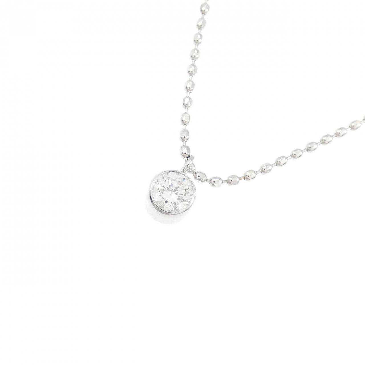 K18WG ソリティア ダイヤモンド ネックレス 0.1CT
