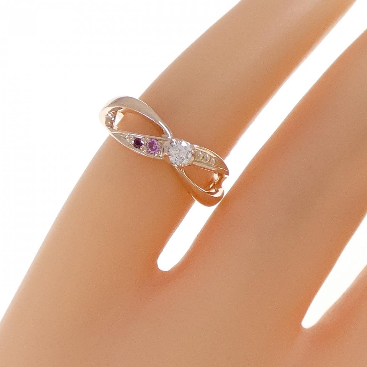 K10PG カラーストーン ピンキーリング