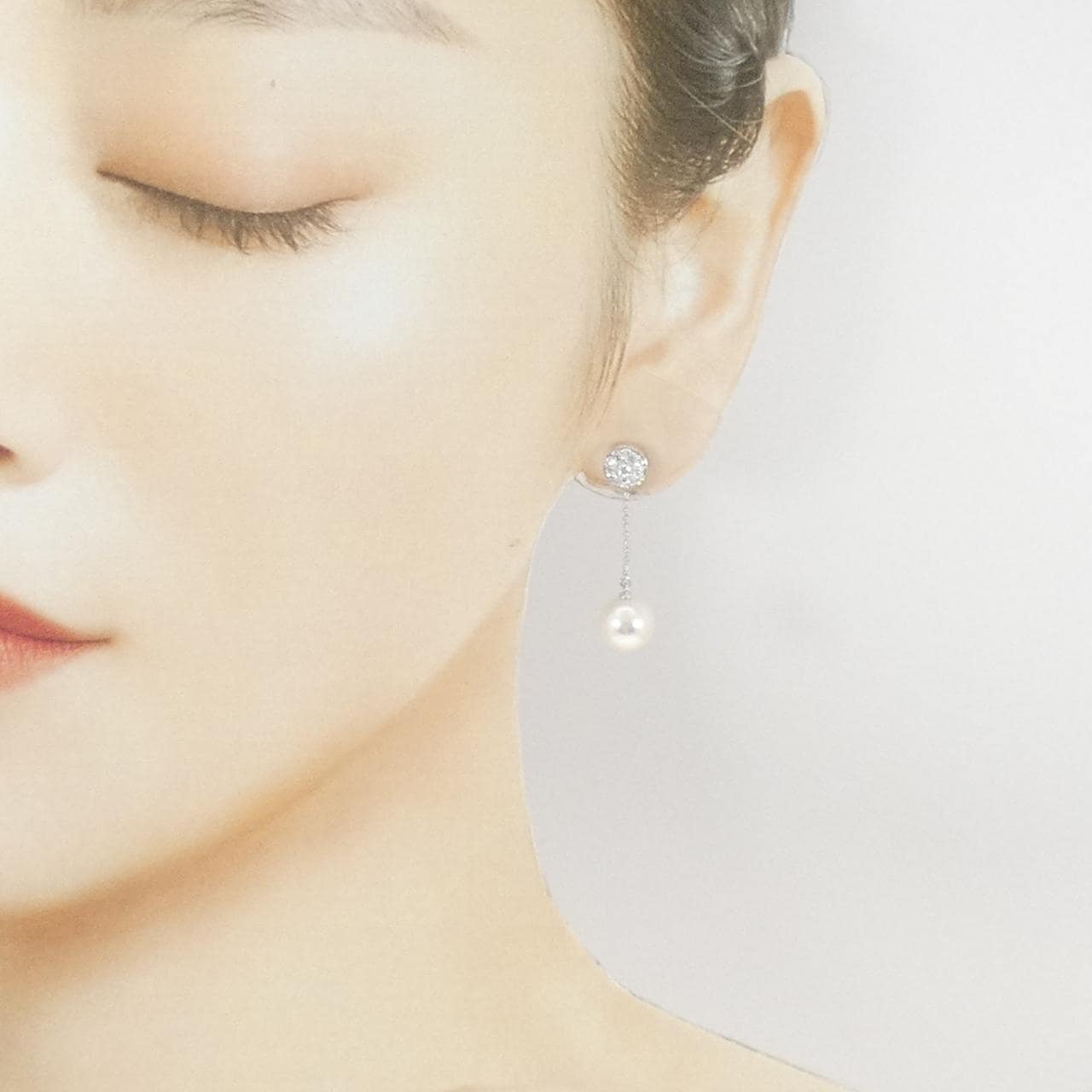 K18WG アコヤパール ピアス 8.5mm