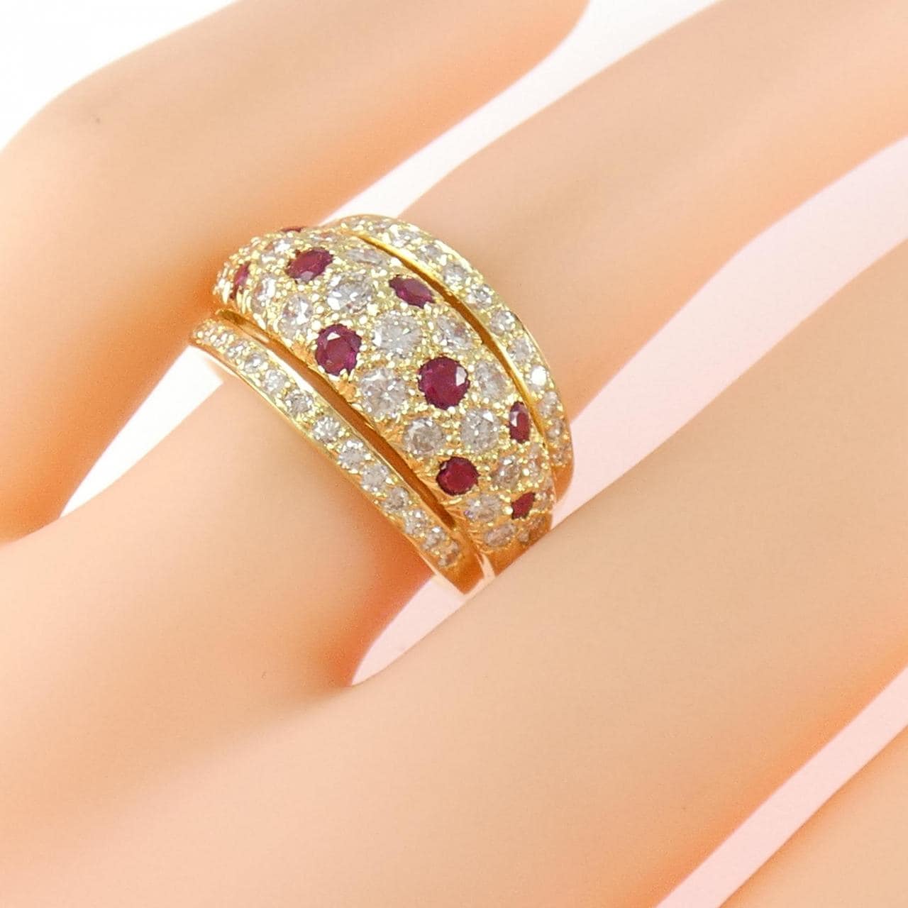 K18YG ルビー リング 0.58CT