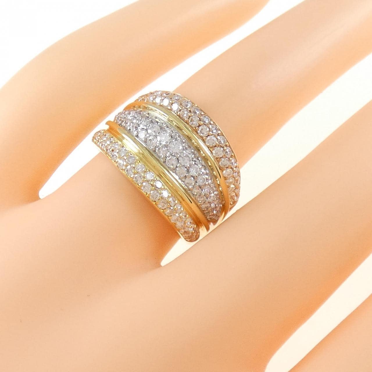 PT900/K18/K18PG ダイヤモンド リング 1.10CT