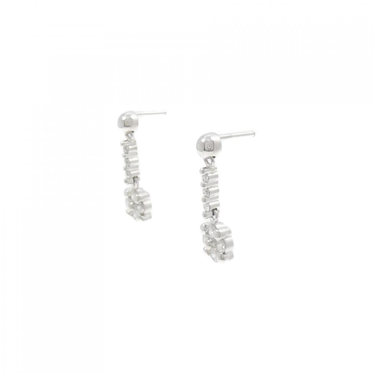 PT900 フラワー ダイヤモンド ピアス 0.40CT