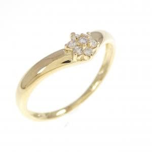 K18YG フラワー ダイヤモンド リング 0.07CT