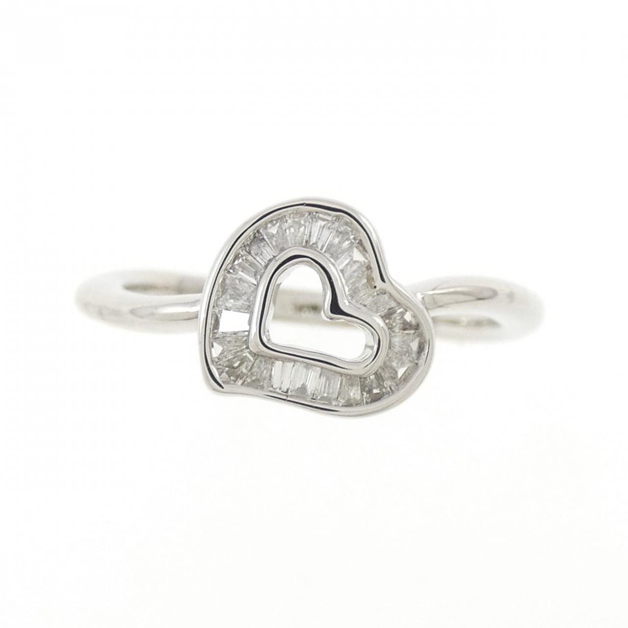 K18WG ハート ダイヤモンド リング 0.13CT