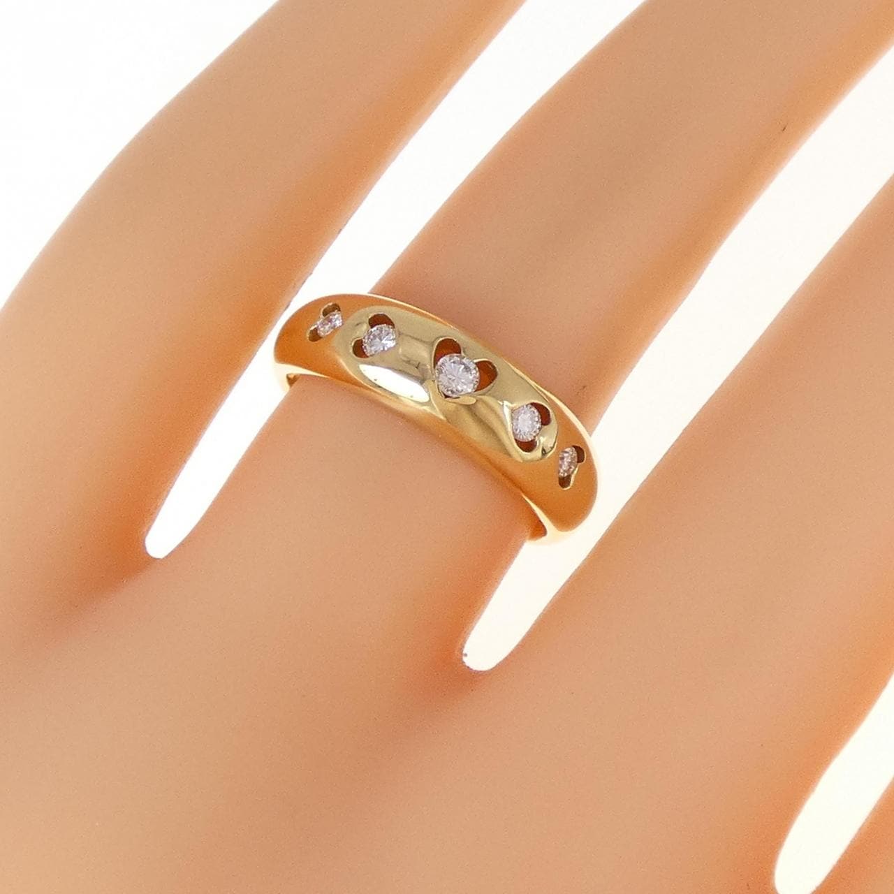 K18YG ハート ダイヤモンド リング 0.15CT