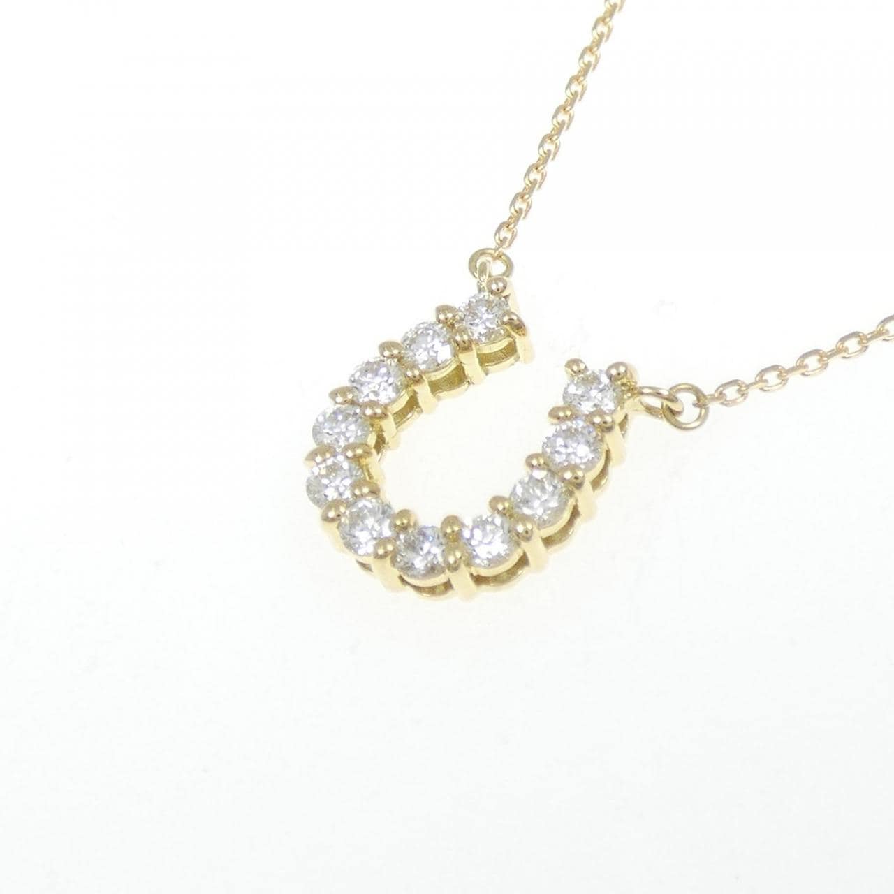 【新品】K18YG ホースシュー ダイヤモンド ネックレス 0.319CT