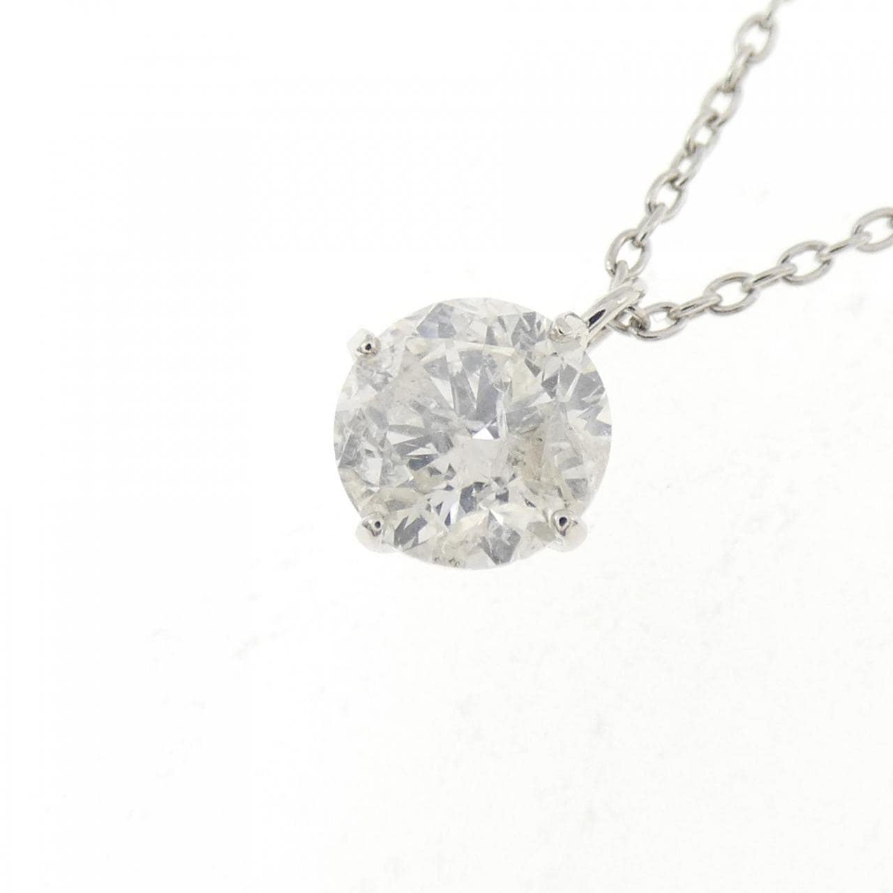 PT999/PT850 ソリティア ダイヤモンド ネックレス 0.7CT