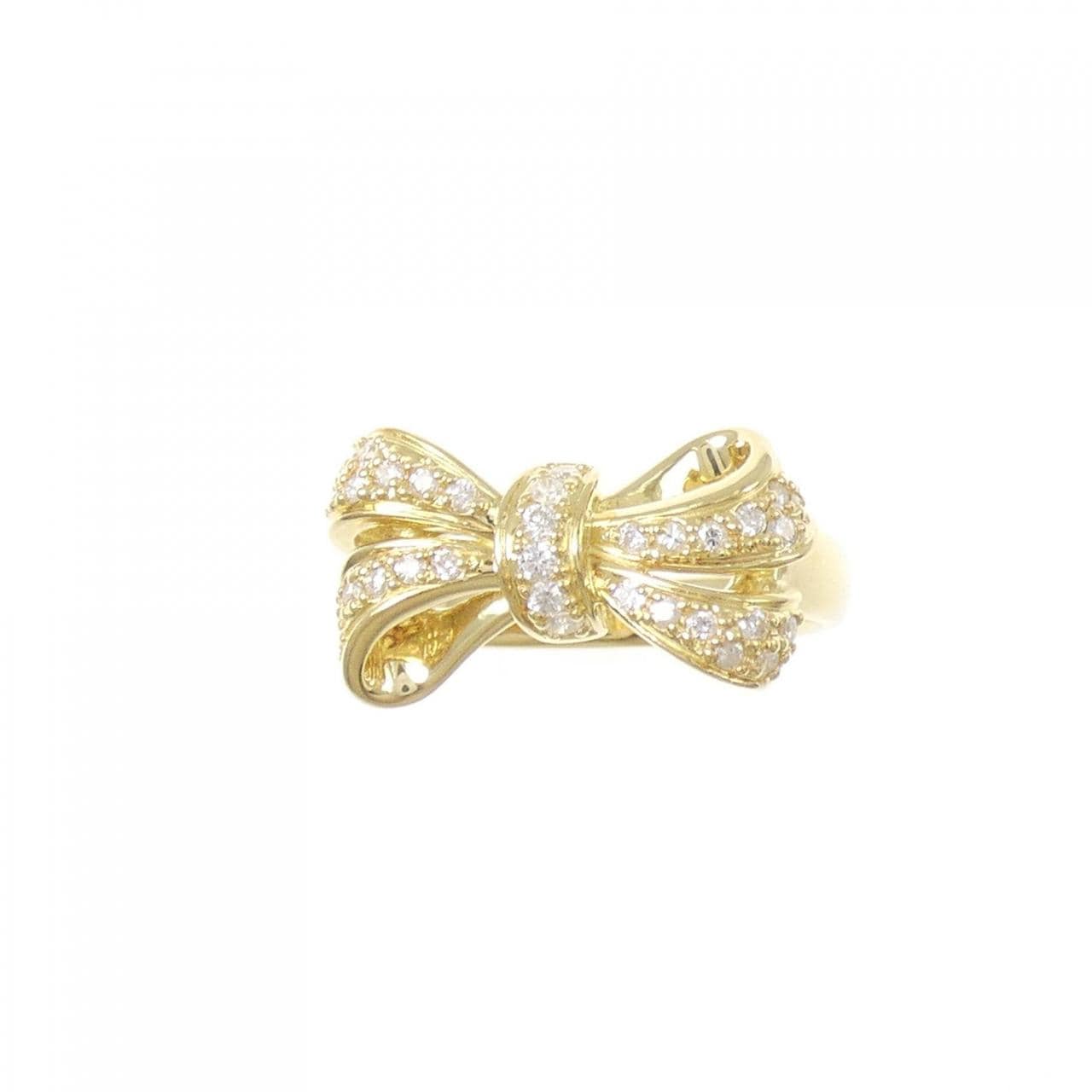 K18YG リボン ダイヤモンド リング 0.23CT