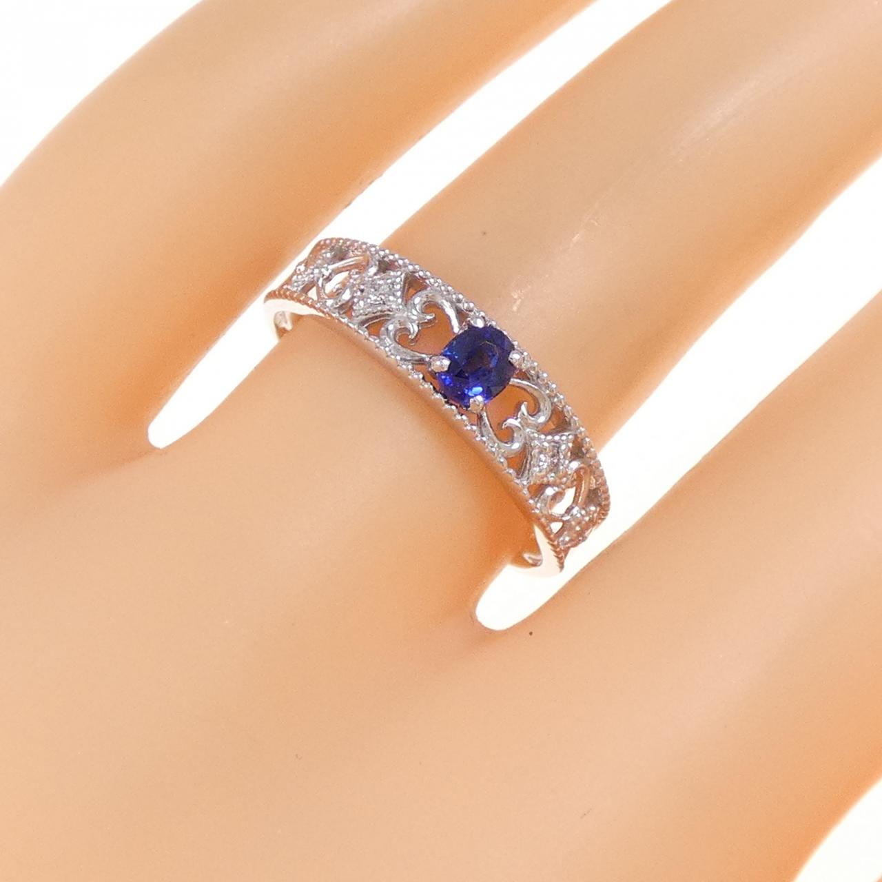K18WG サファイヤ リング 0.28CT