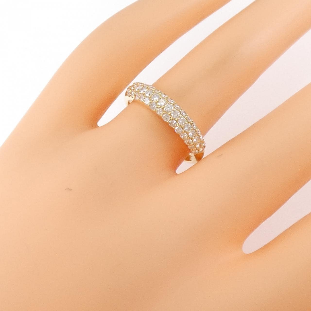 K18YG パヴェ ダイヤモンド リング 0.70CT