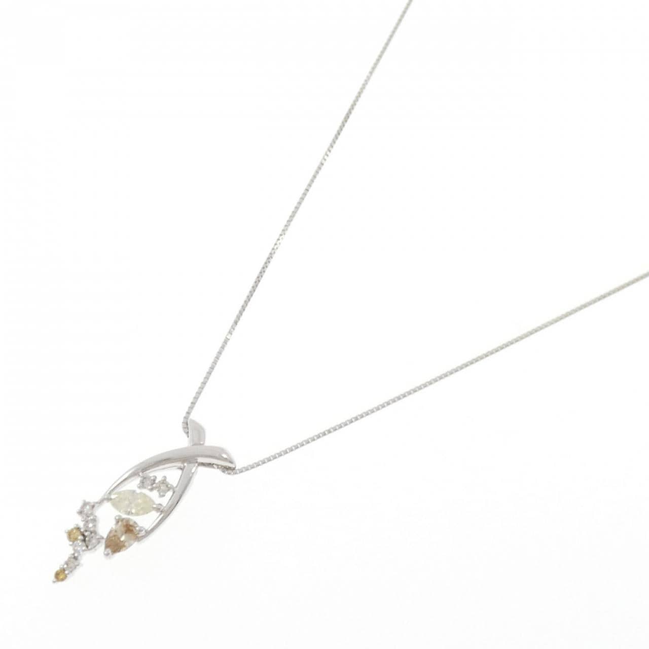 K18WG ダイヤモンド ネックレス 0.631CT