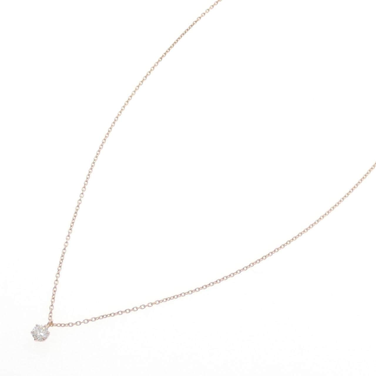 K10PG ソリティア ダイヤモンド ネックレス 0.10CT
