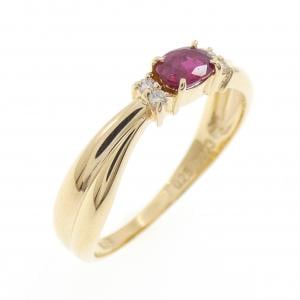 K18YG ルビー リング 0.25CT