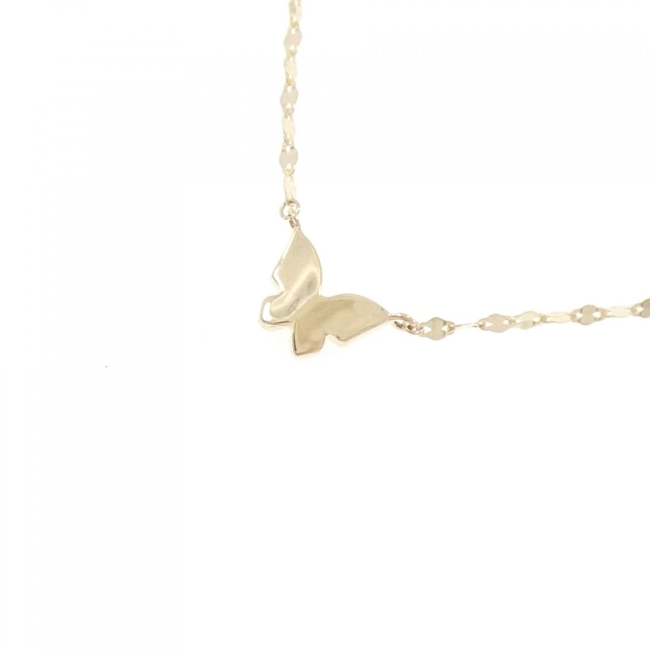 K10YG バタフライ ダイヤモンド ネックレス 0.04CT