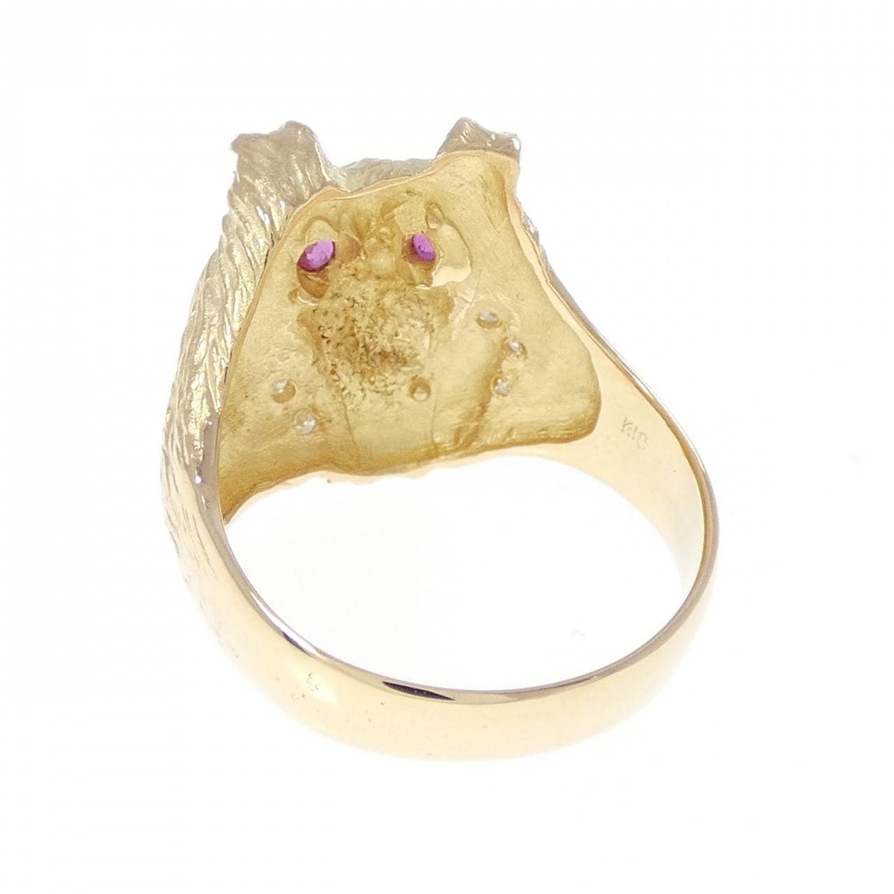K18YG ドッグ ルビー リング