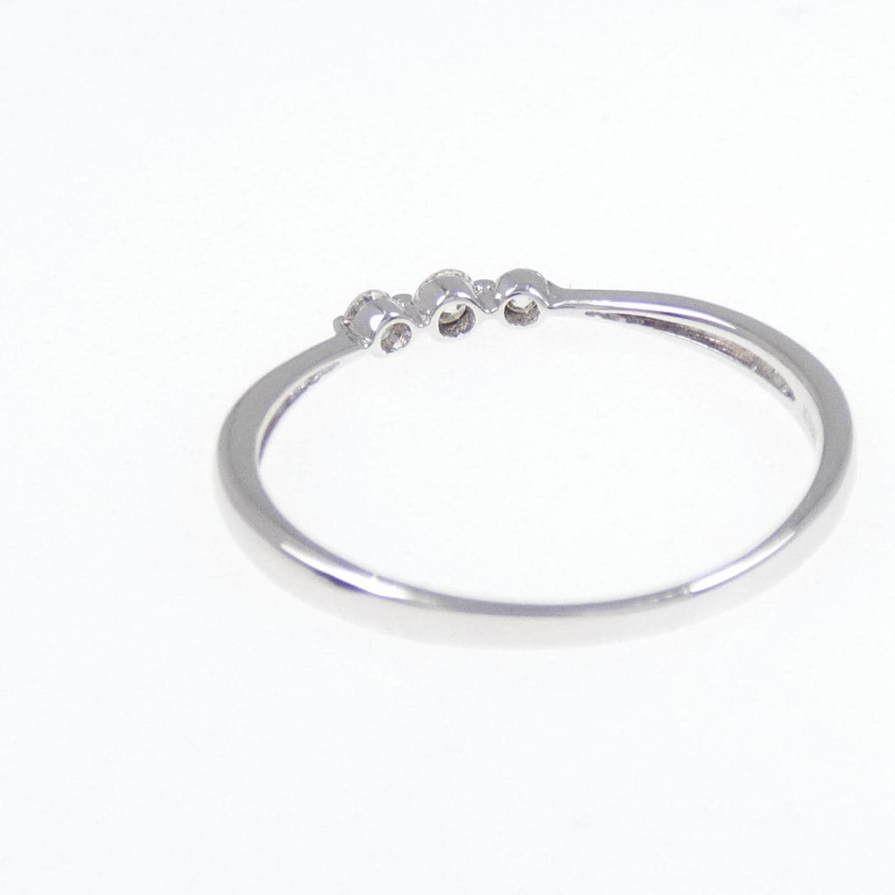 K18WG スリーストーン ダイヤモンド リング 0.10CT