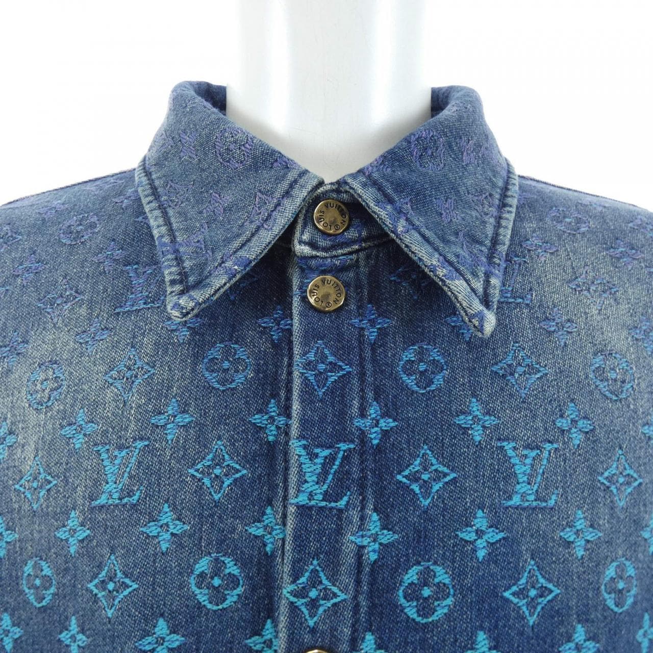 ルイヴィトン LOUIS VUITTON レインボーモノグラムショートスリブデニムシャツ HOS72XYM4 S／Sシャツ