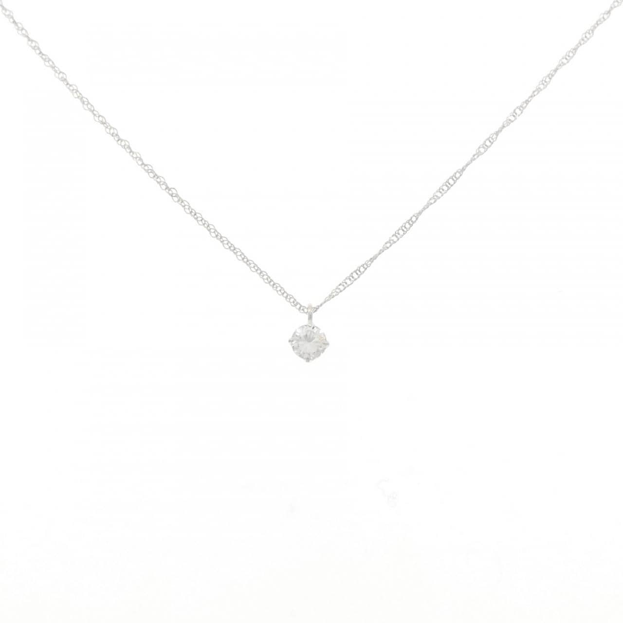 K18WG ソリティア ダイヤモンド ネックレス 0.10CT